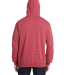 50 SF77R Sofspun® Microstripe Hooded Pullover Swe in Firebrick stripe back view