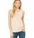 Women's Long Muscle Tank in Heather peach front view