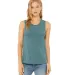 Women's Long Muscle Tank in Hthr deep teal front view