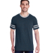 Jerzees 602MR Triblend Ringer Varsity T-Shirt in Indigo hth/ oxfr front view