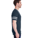 Jerzees 602MR Triblend Ringer Varsity T-Shirt in Indigo hth/ oxfr side view