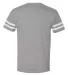Jerzees 602MR Triblend Ringer Varsity T-Shirt OXFORD/ WHITE back view
