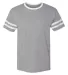 Jerzees 602MR Triblend Ringer Varsity T-Shirt OXFORD/ WHITE front view