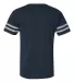 Jerzees 602MR Triblend Ringer Varsity T-Shirt INDIGO HTH/ OXFR back view