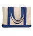 Liberty Bags 8869 11 Ounce Cotton Canvas Tote NATURAL/ NAVY front view