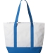 Liberty Bags 7006 Bay View Zipper Tote in White/ royal back view