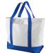 Liberty Bags 7006 Bay View Zipper Tote in White/ royal front view