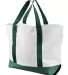 Liberty Bags 7006 Bay View Zipper Tote WHITE/ FOR GREEN front view