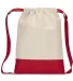 Liberty Bags 8876 10 Ounce Cotton Canvas Contrast  NATURAL/ RED front view