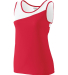 Augusta Sportswear 354 Women's Accelerate Jersey in Red/ white side view
