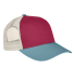 Authentic Pigment AP1919 Tri-Color Trucker Cap in Chili/ blgrs/ kh front view