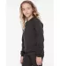 Bella + Canvas 3901Y Youth Sponge Fleece Crewneck  in Dark gry heather side view