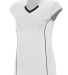 Augusta Sportswear 1218 Women's Blash Jersey in White/ black front view