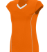 Augusta Sportswear 1218 Women's Blash Jersey in Powr orange/ wht front view