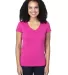 Threadfast Apparel 200RV Ladies' Ultimate V-Neck T HOT PINK front view