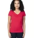 Threadfast Apparel 200RV Ladies' Ultimate V-Neck T RED front view