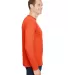 Bayside Apparel 3055 Union-Made Long Sleeve T-Shir in Bright orange side view