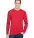 Bayside Apparel 3055 Union-Made Long Sleeve T-Shir in Red front view