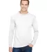 Bayside Apparel 3055 Union-Made Long Sleeve T-Shir in White front view