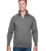 Bayside Apparel 920 USA-Made Quarter-Zip Pullover  in Charcoal front view