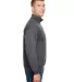 Bayside Apparel 920 USA-Made Quarter-Zip Pullover  in Charcoal heather side view