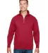 Bayside Apparel 920 USA-Made Quarter-Zip Pullover  in Cardinal front view