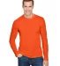 Bayside Apparel 5360 USA-Made Long Sleeve Performa in Bright orange front view