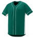 Augusta Sportswear 1660 Slugger Jersey in Dark green/ wht side view