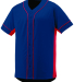 Augusta Sportswear 1661 Youth Slugger Jersey in Navy/ red front view