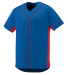 Augusta Sportswear 1661 Youth Slugger Jersey in Royal/ red side view