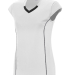 Augusta Sportswear 1219 Girls' Blash Jersey in White/ black front view