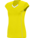 Augusta Sportswear 1219 Girls' Blash Jersey in Pow yellow/ wht side view