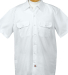 1574 Dickies Short Sleeve Twill Work Shirt  in White front view