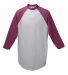 Augusta Sportswear 4421 Youth Three-Quarter Sleeve in Ath hth/ maroon front view