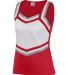 Augusta Sportswear 9141 Girl's Pike Shell in Red/ wh/ mtl slv side view