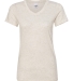J America 8136 Women's Glitter V-Neck T-Shirt PEARL/ GLD GLTER front view
