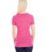 J America 8136 Women's Glitter V-Neck T-Shirt in Wildberry back view