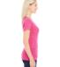 J America 8136 Women's Glitter V-Neck T-Shirt in Wildberry side view