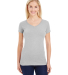 J America 8136 Women's Glitter V-Neck T-Shirt in Oxford front view