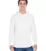 J America 8228 Hooded Game Day Jersey T-Shirt WHITE front view