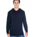 J America 8228 Hooded Game Day Jersey T-Shirt NAVY front view