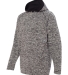 J America 8610 Youth Cosmic Fleece Hooded Pullover CHRCL FLK/ BLCK side view