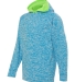 J America 8610 Youth Cosmic Fleece Hooded Pullover EL BLUE/ NEON GR side view