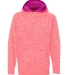 J America 8610 Youth Cosmic Fleece Hooded Pullover FRE CRL/ MAGENTA front view