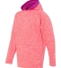 J America 8610 Youth Cosmic Fleece Hooded Pullover FRE CRL/ MAGENTA side view
