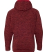 J America 8610 Youth Cosmic Fleece Hooded Pullover RED FLECK/ RED back view