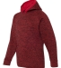 J America 8610 Youth Cosmic Fleece Hooded Pullover RED FLECK/ RED side view