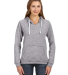 J America 8836 Women's Sueded V-Neck Hooded Sweats in Oxford front view