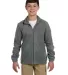 Harriton M990Y Youth 8 oz. Full-Zip Fleece CHARCOAL front view