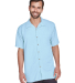 Harriton M570 Men's Bahama Cord Camp Shirt in Cloud blue front view